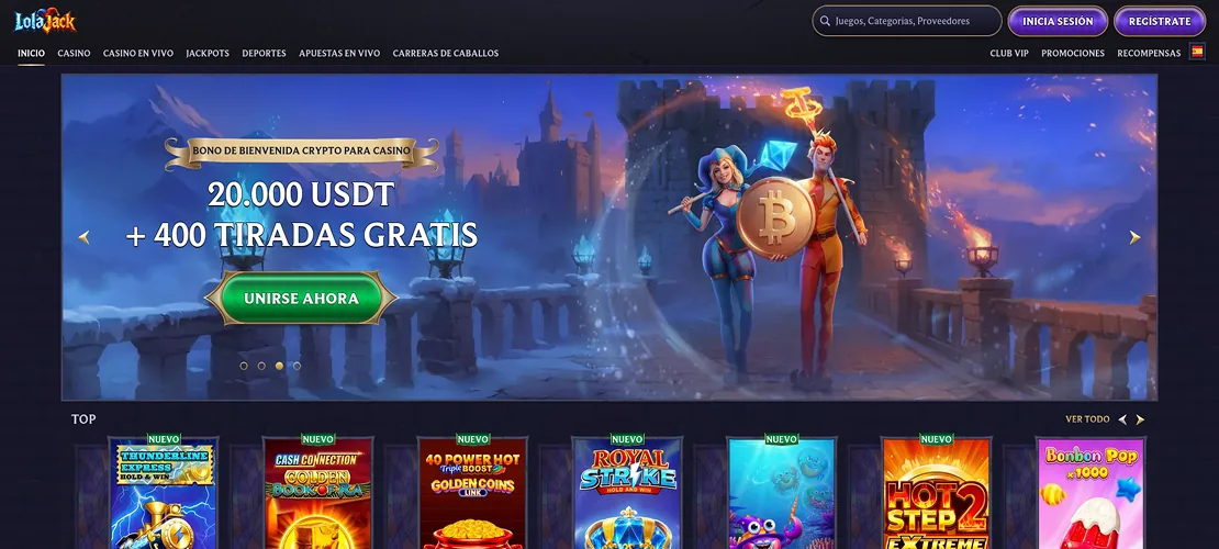 Captura de LolaJack: juegos y programa VIP