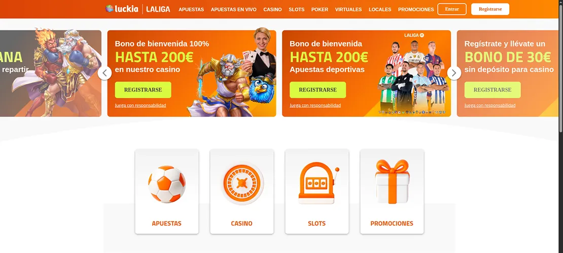 Captura de Luckia: casino con licencia española